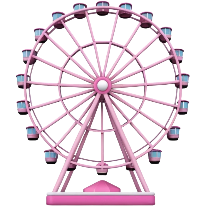 mix light pink dark pink and white girly theme park Ferris wheel emoji