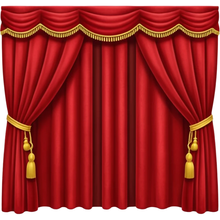 Simple, opened red curtains with black background  emoji