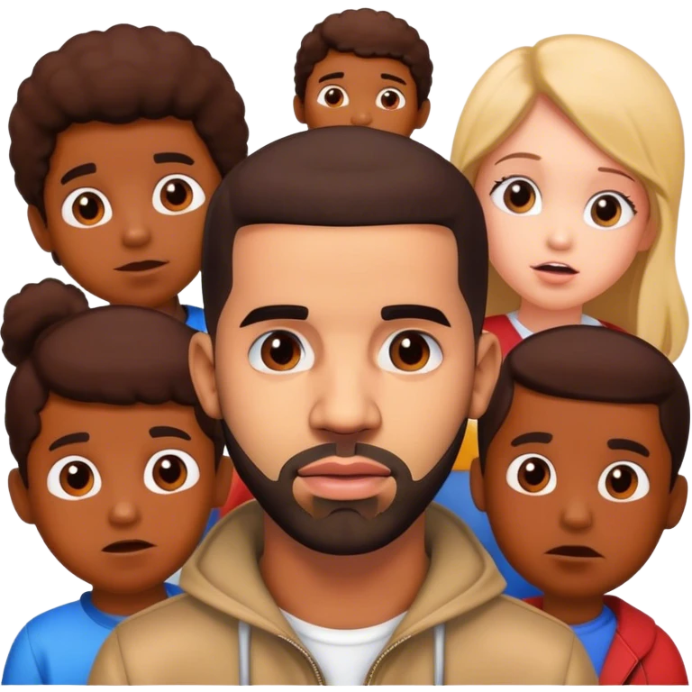 drake acting weird in front of kids emoji