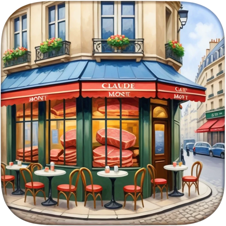 impressionist SPAM meat claude monet paris cafe city landscape  emoji