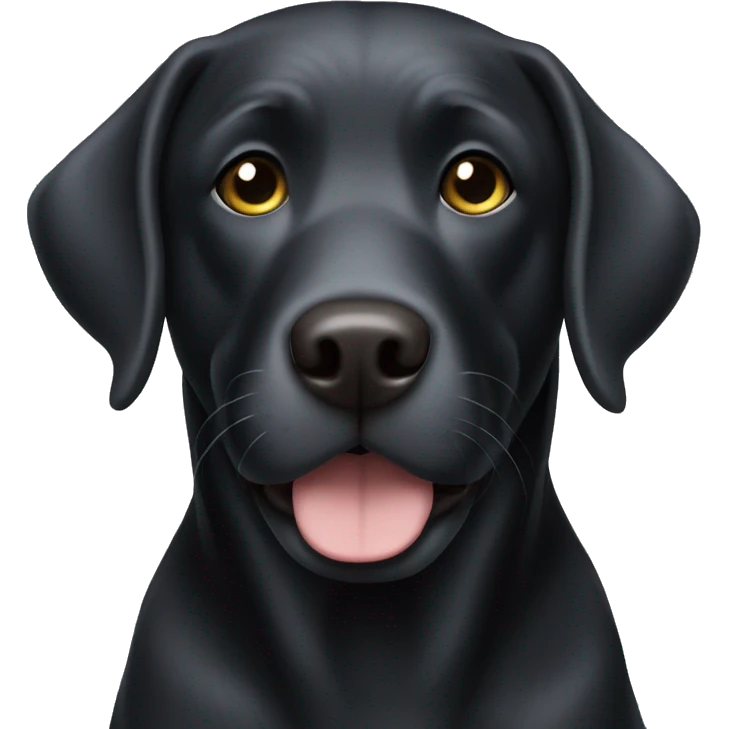 Black Labrador with grey hair emoji