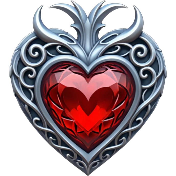 gothic heart with a dark crystal emoji