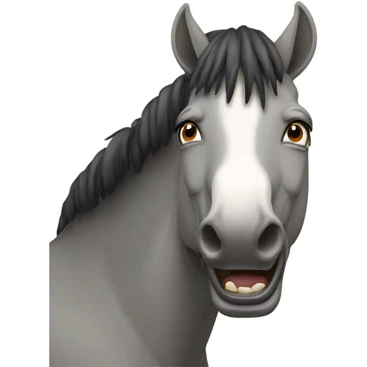 Horse scared of donkeys emoji