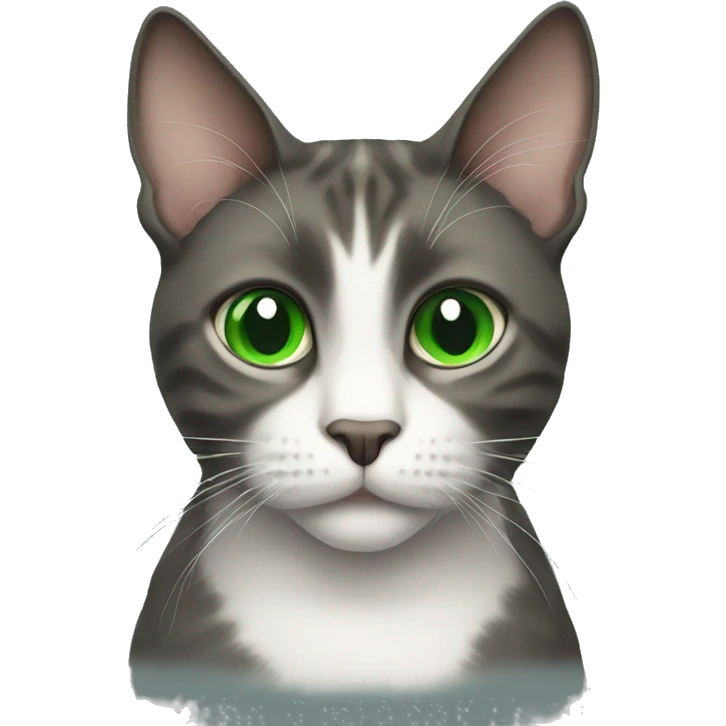 Mancoon cat with green eyes emoji