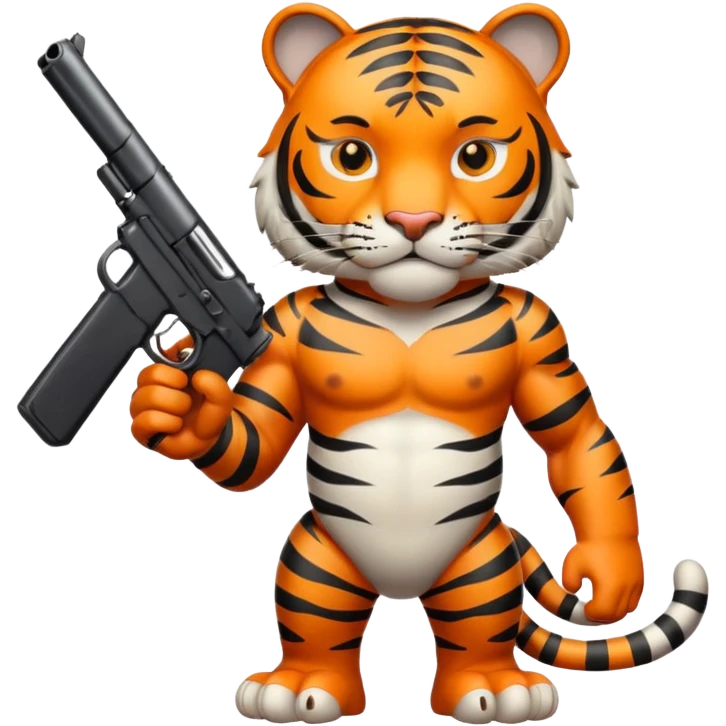 Tiguer with a gun emoji