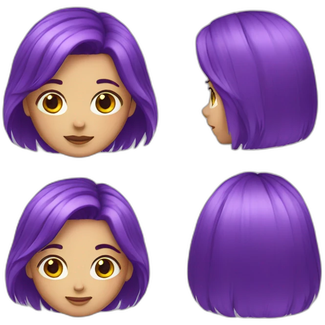 Girl with violet hair emoji