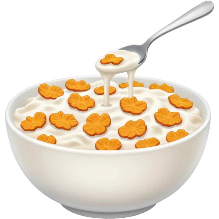a bowl of cereal, no spoon, simple, clear emoji