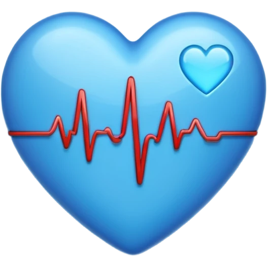 blue heart with a heartbeat line emoji