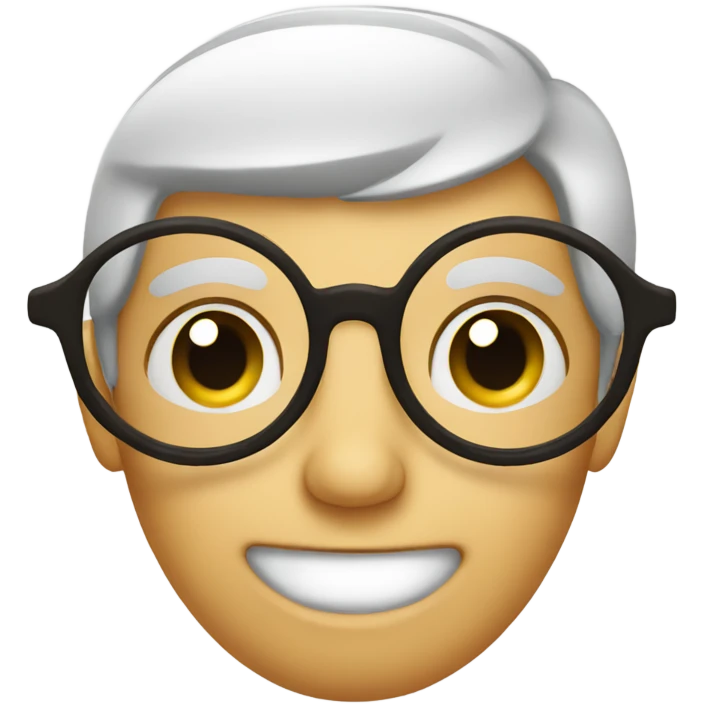 Face with oval glasses blushing emoji