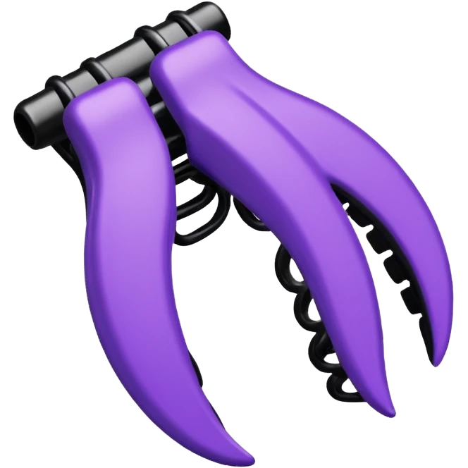 Purple hair claw clip emoji