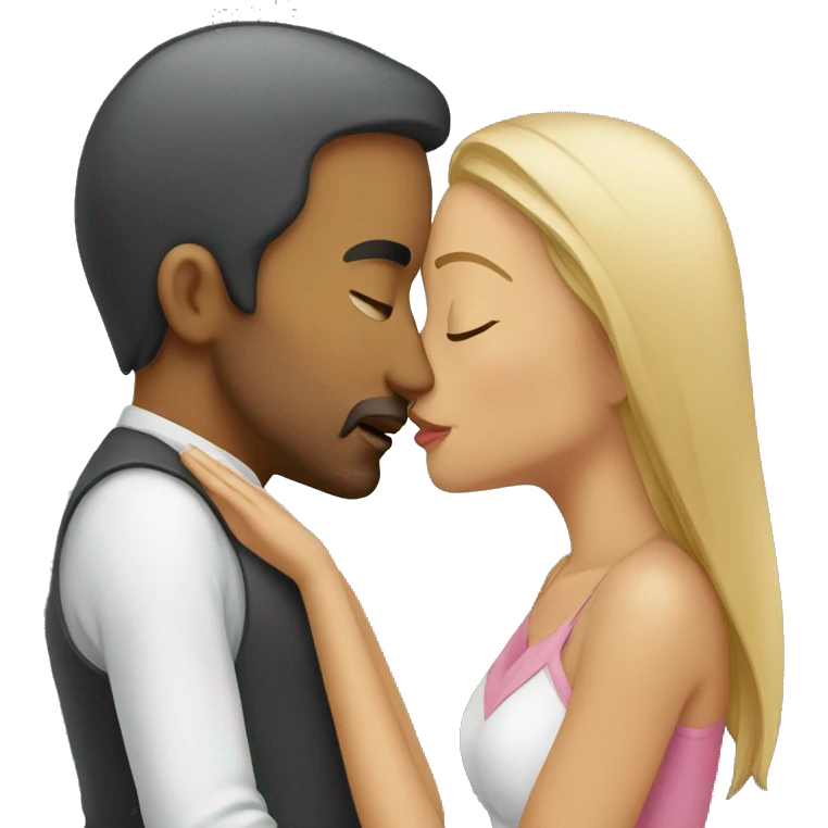 Man kissing woman emoji