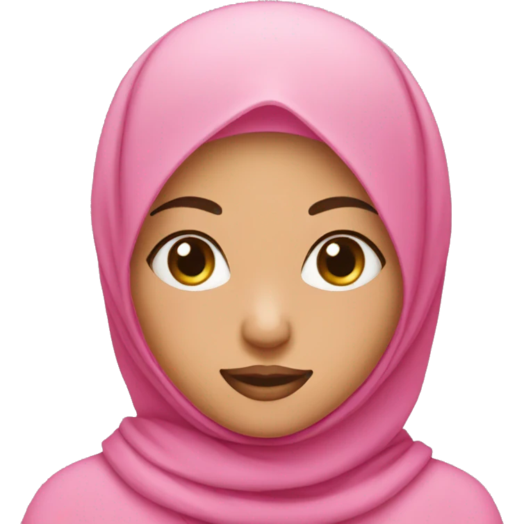 pink hijab girl wink face emoji