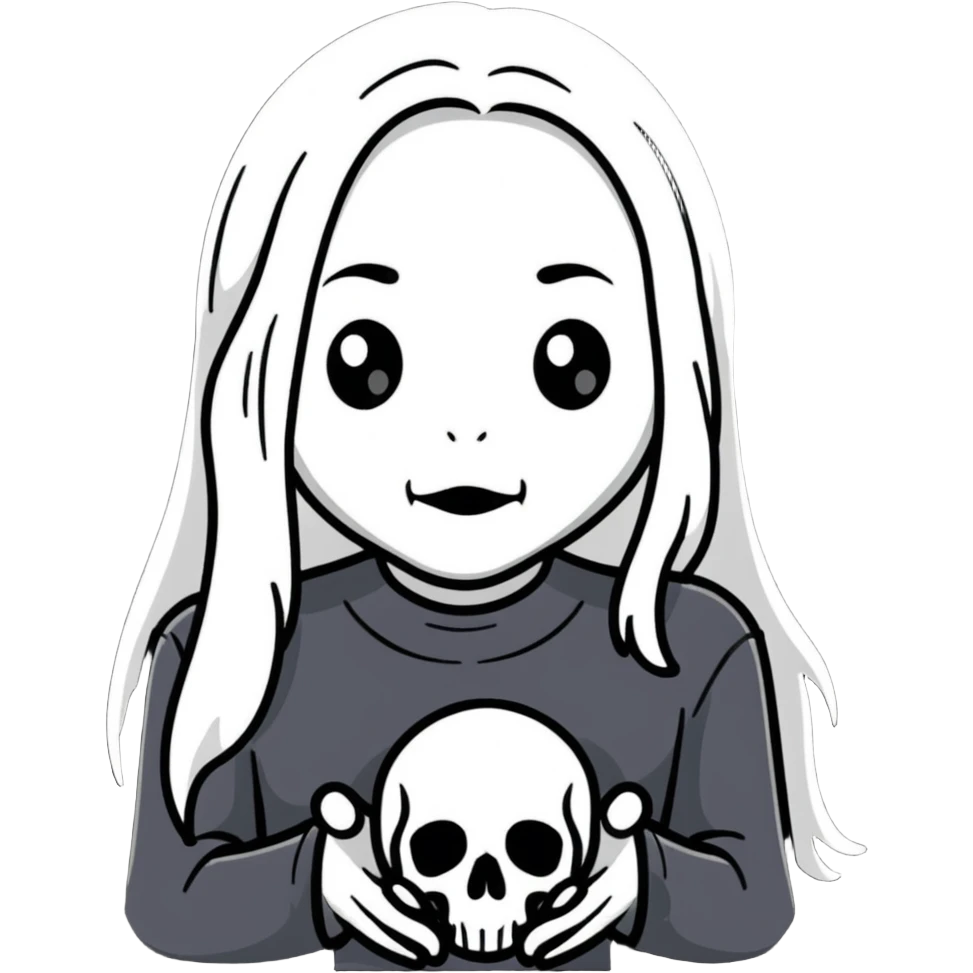 black and white ghost like Phoebe Bridgers Punisher album emoji