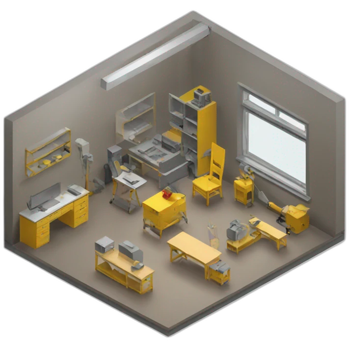 isometric custom fabrication client workshop emoji