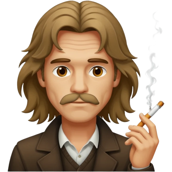 un hombre fumando con greñas  emoji