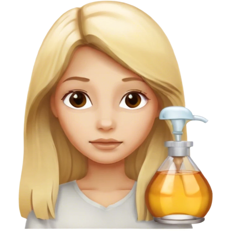 Blond girl with long hair + skin care  emoji