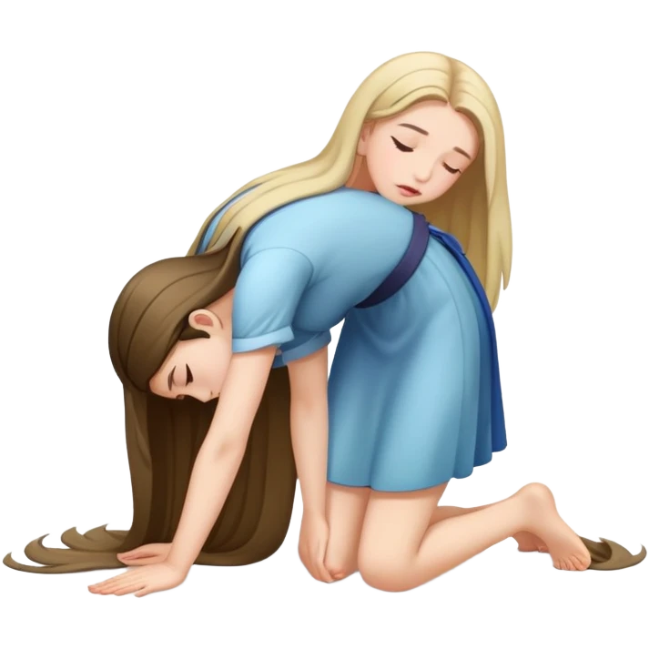 Girl bowing completely on the ground emoji