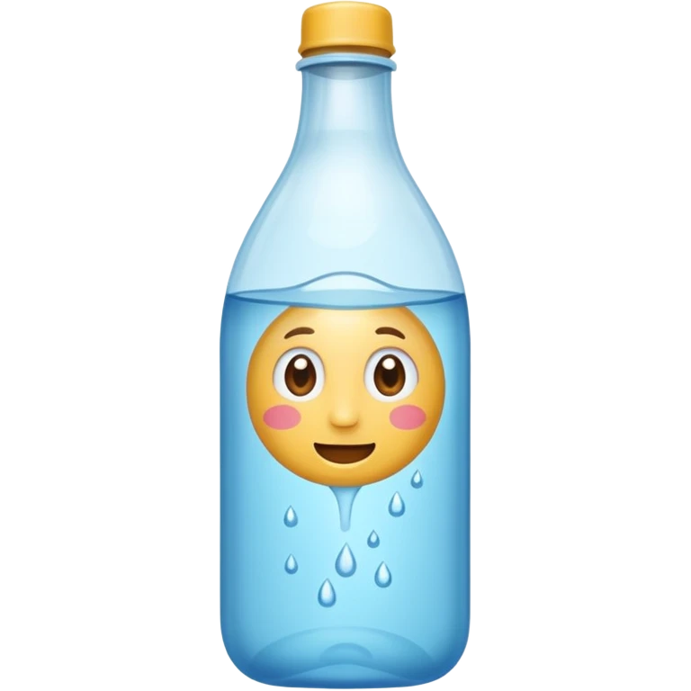 botella de agua sin una cara en el medio  emoji