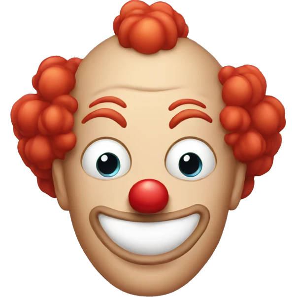 a clown with red hair covering his eyes emoji