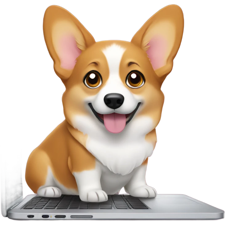Corgi on a laptop emoji