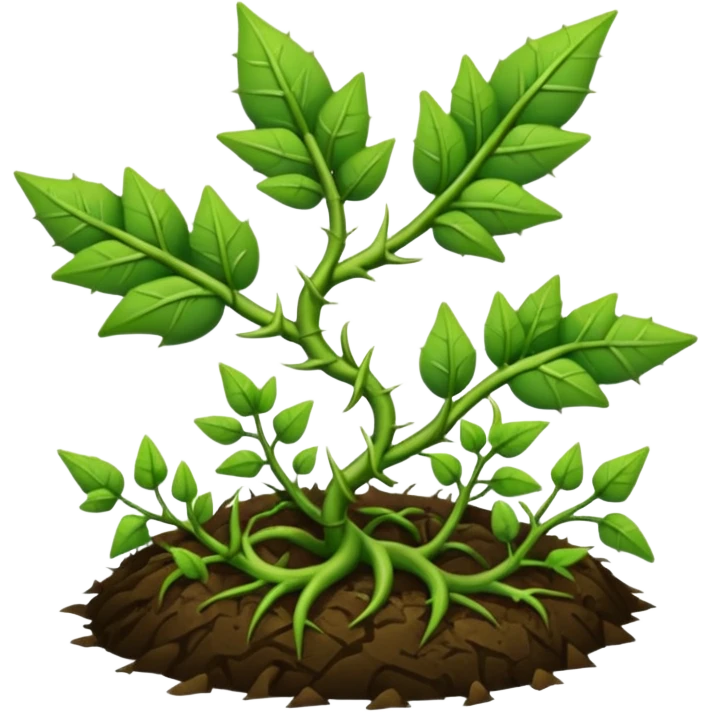 green vines with thorns sprouting from the ground emoji