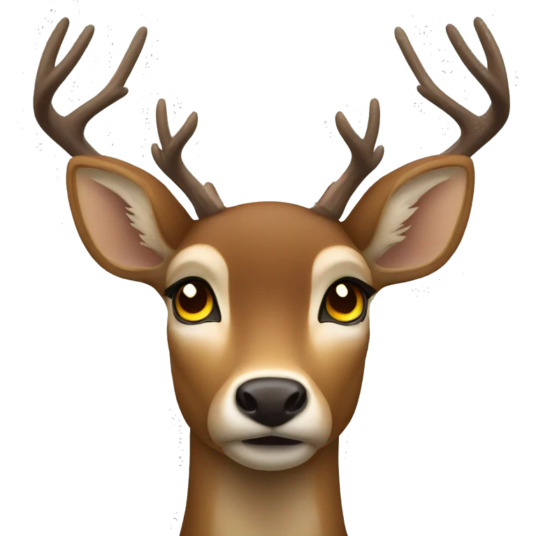 Deer in headlights glowing eyes emoji