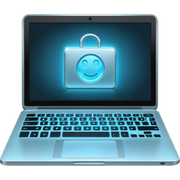 laptop with program code emoji