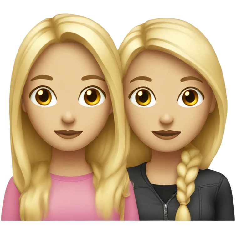 two friends blonde and brunette emoji