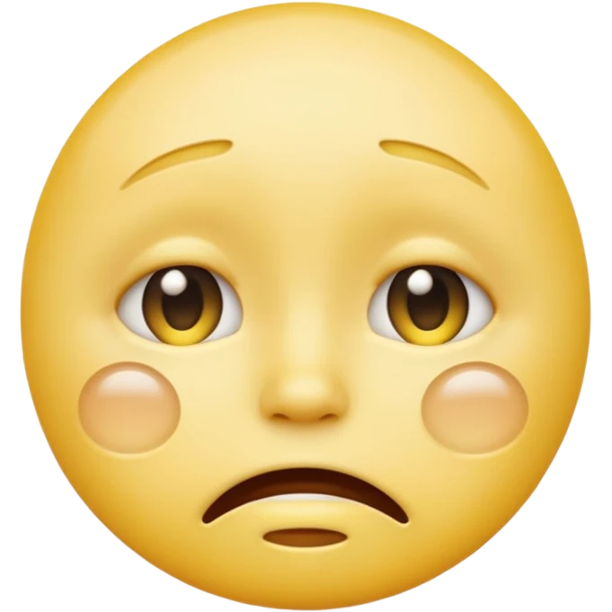 darkened yellow emoji face with tears and a downturned mouth, iOS emoji style emoji