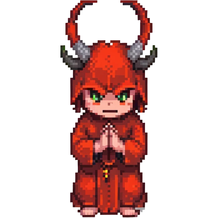devil making prayer hands emoji