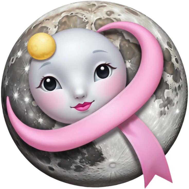 🌕🎀 this emoji ribbon set on the moon's head and don't change ribbon color emoji