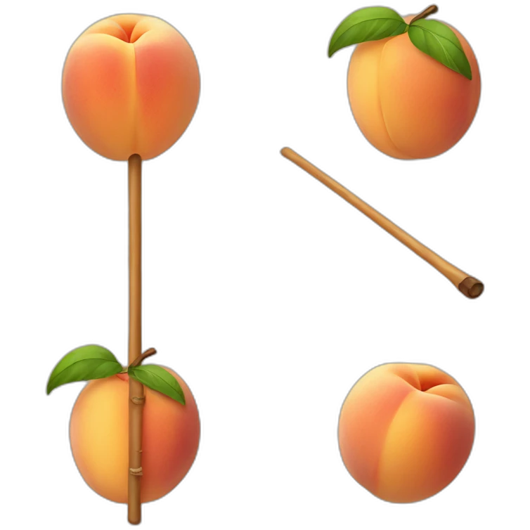 Peach being crossed by a stick emoji