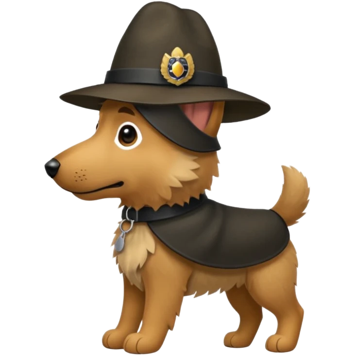 berger allemand debout avec un chapeau emoji