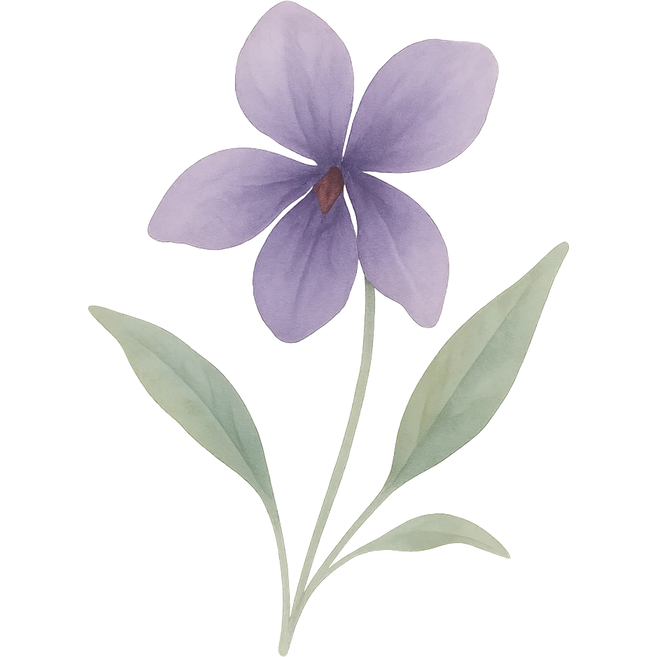 purple violet, flowing brushstrokes, rich purple colors, elegant shape, naturalistic leaves emoji