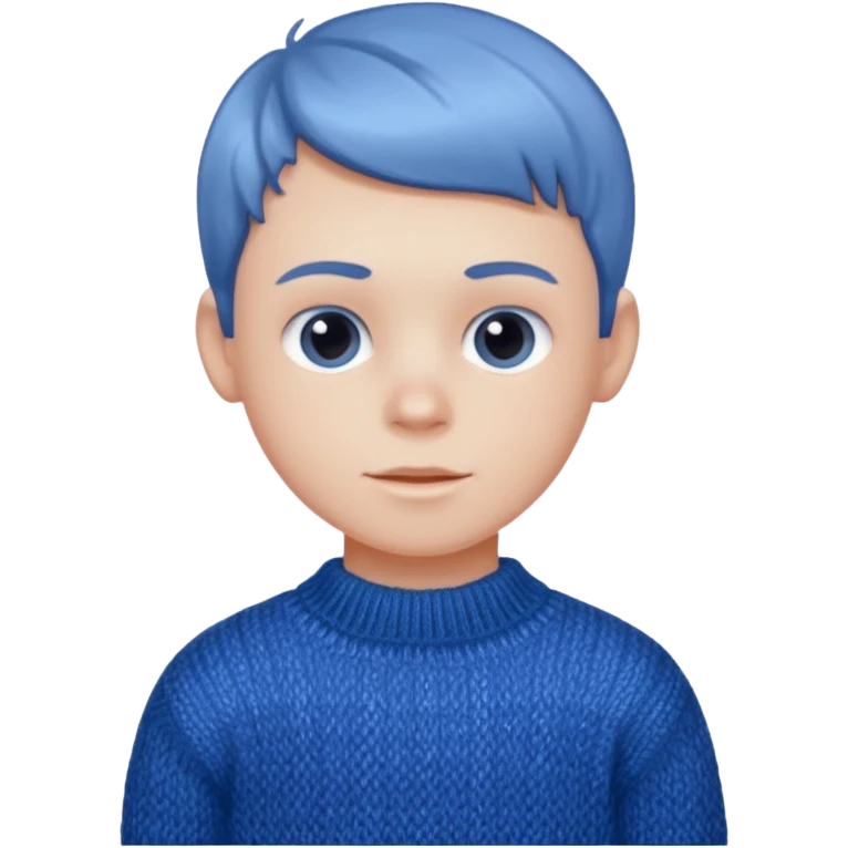 Young boy shimmering in the cold wearing sweater emoji