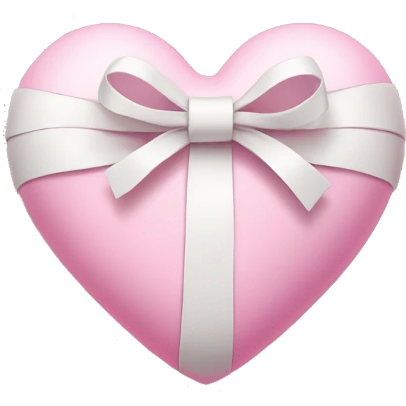 Pink heart wrapped with white bow emoji