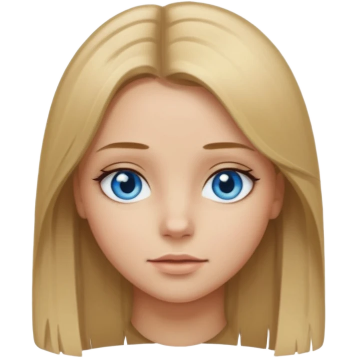 Dirty blonde hair girl with straight middle part emoji