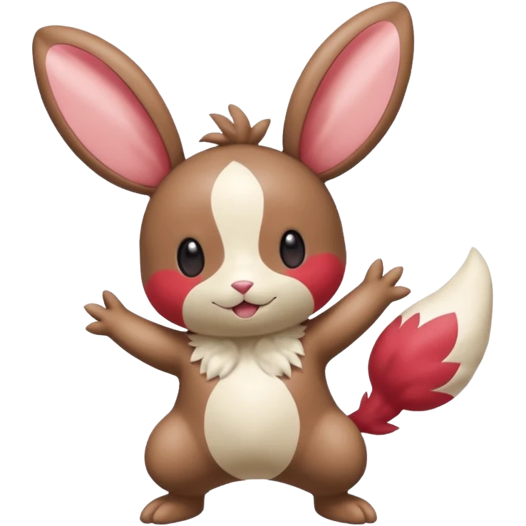 Plusle-Minccino-Buneary-fusion, full body emoji