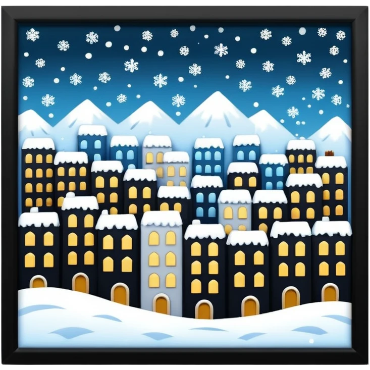 city with falling snow emoji