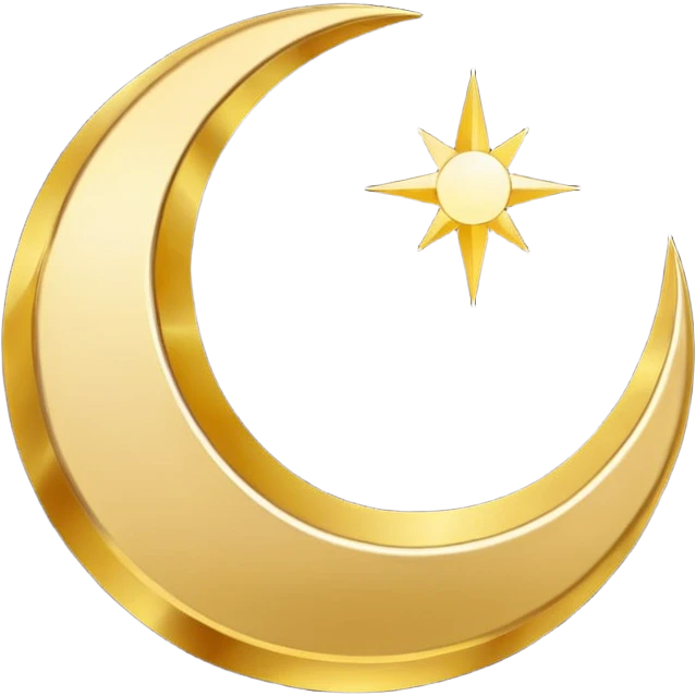 Geometric crescent moon, premium brand icon emoji