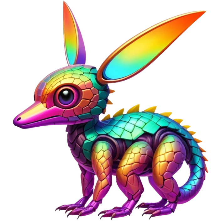 Tropical futuristic lush warm-colored modern colorful neon-colored cyber-Fakémon-Trico-creature emoji