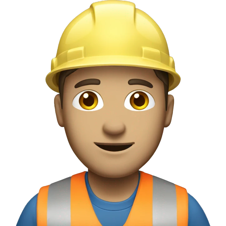  White construction worker with blue work wear emoji