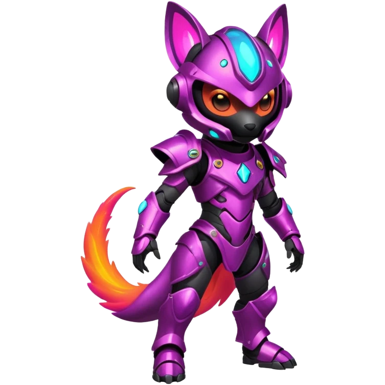 Epic Edgy Cute Colorful Vibrant Dark Nebula Modern Vernid-Protogen-creature-animal, full body emoji