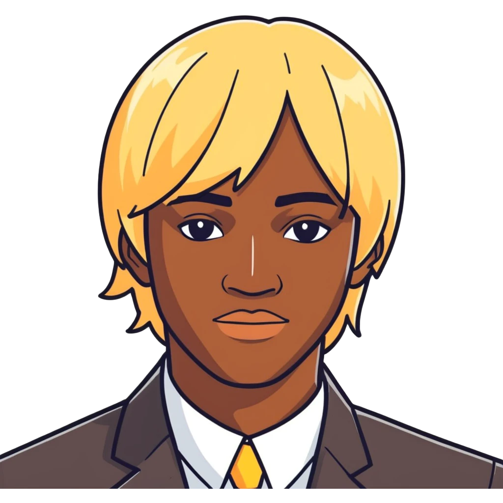 Black man with blonde wig emoji