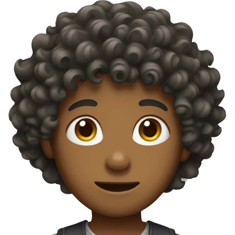 Boy with curly hair emoji