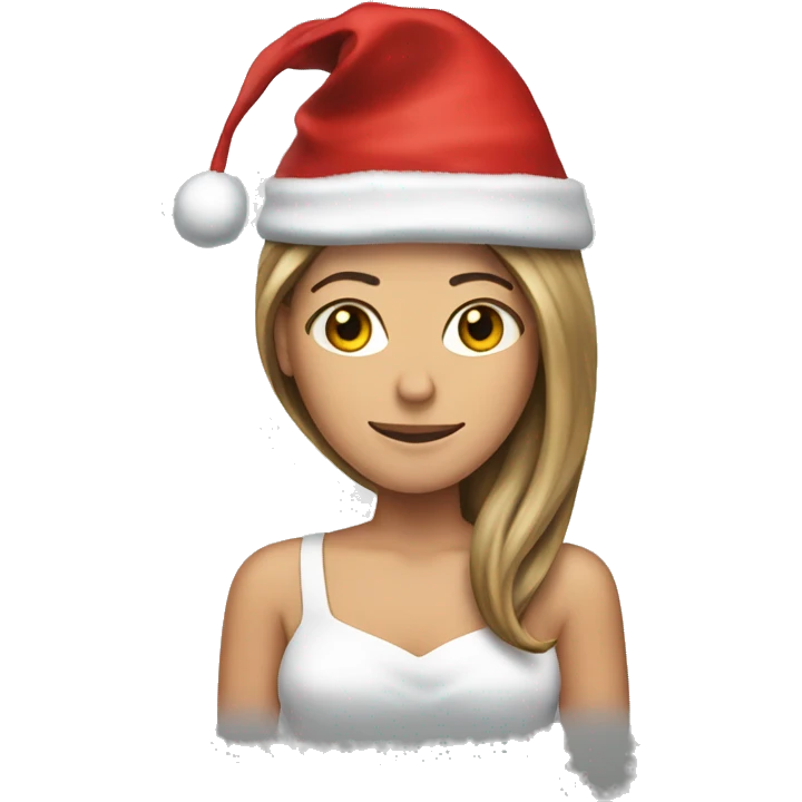 Jennifer Aniston with santa hat emoji