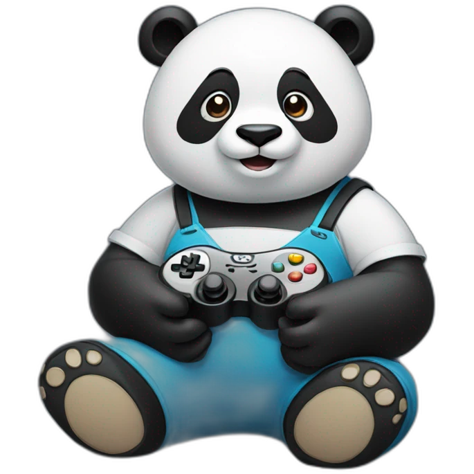 Panda playing video games emoji