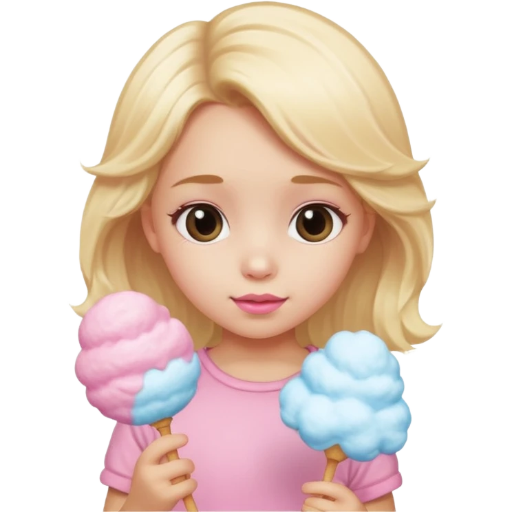 cotton candy holding blonde girl kid emoji