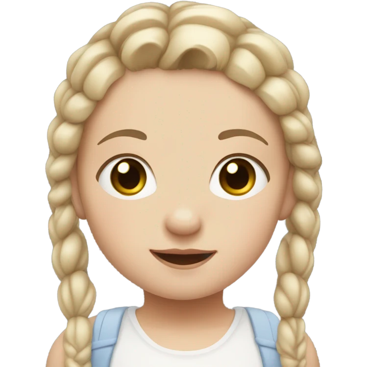 pale white toddler girl with brown straight pigtails and big black eyes not blonde no blonde hair NO BLONDE HAIR only brown hair  emoji