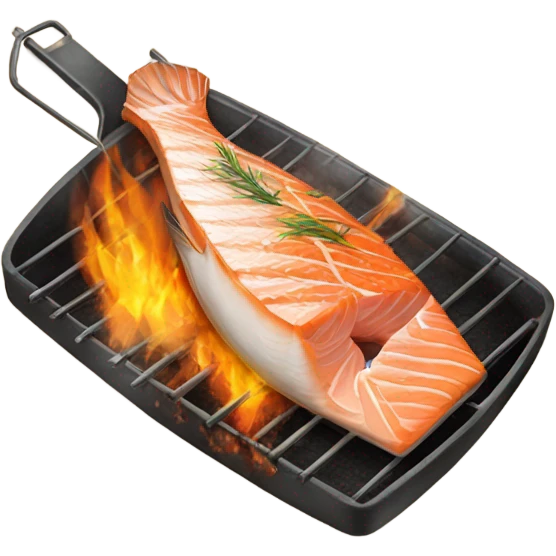 Salmon fish on fire emoji